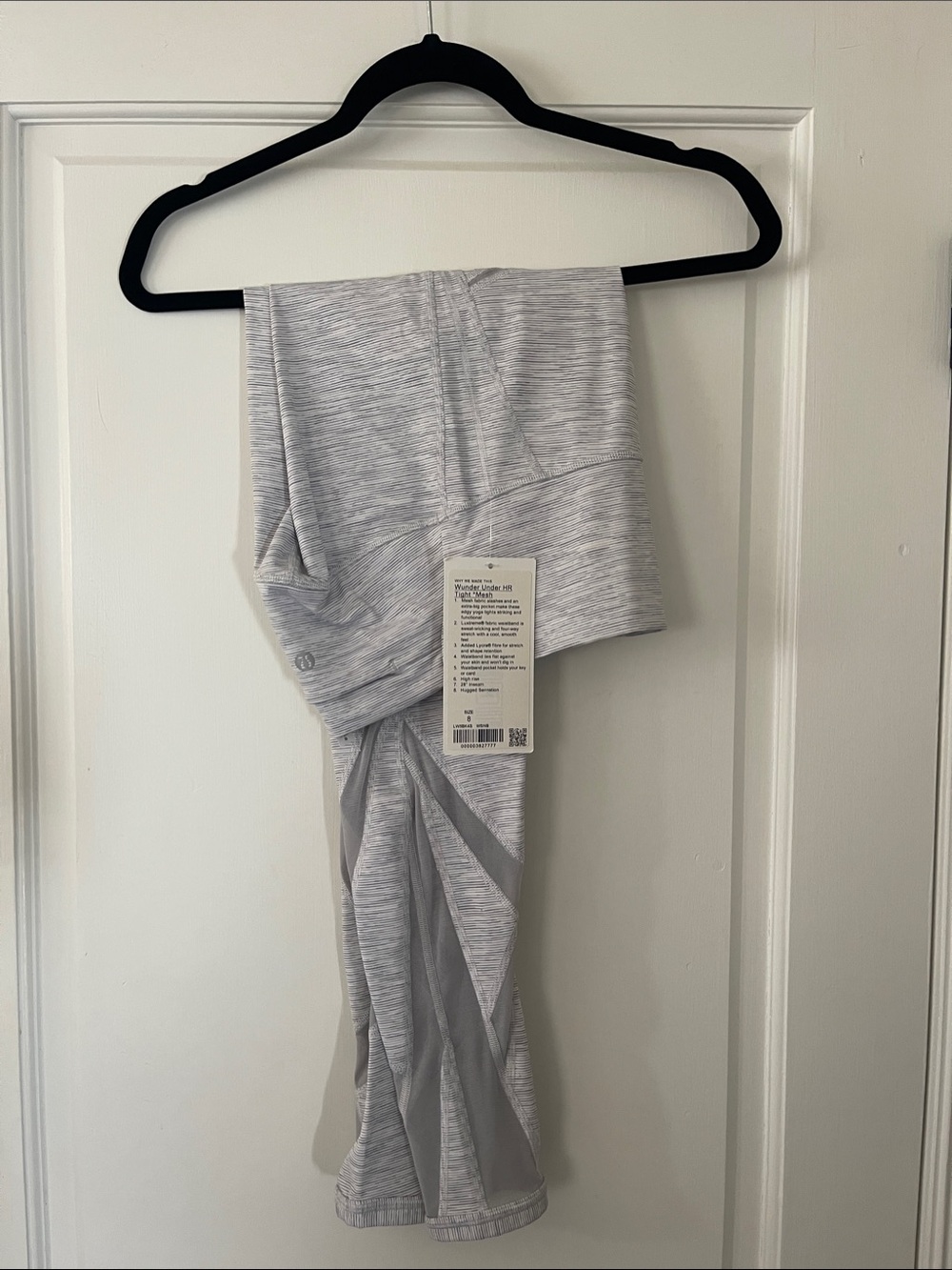 lululemon athletica Wunder under Light Gray Heather Leggings with Mesh Panels